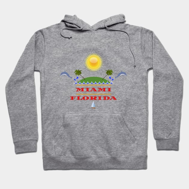 Miami Capital del  Sol Hoodie by LegnaArt